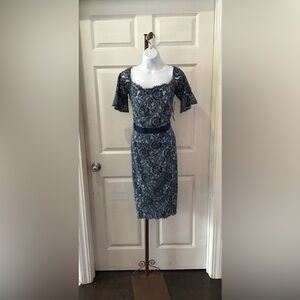 Mes Amies Boutique Elegant Blue Lace Dress